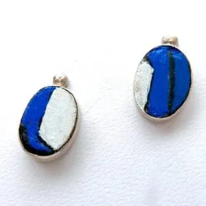 Boucles d'oreilles ovales peintes à la main